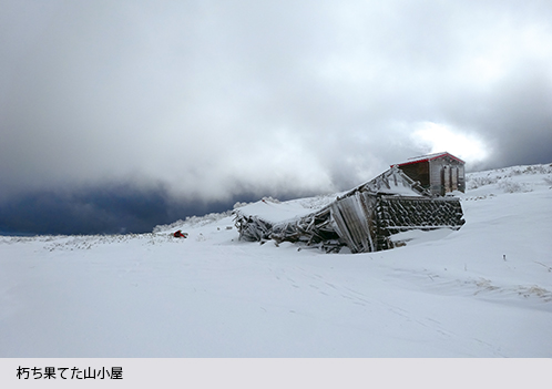 朽ち果てた山小屋